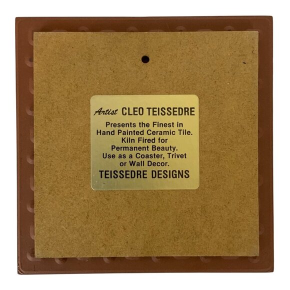 Arizona Flag Ceramic Hand Painted Art Tile Trivet Coaster By Cleo Teissedre - Picture 2 of 2